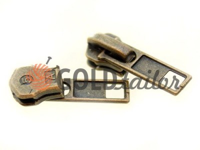 Slider standard metal zipper type 5 wholesale, antique color