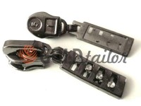 Slider with diamant for spiral zipper type 5 black nickel