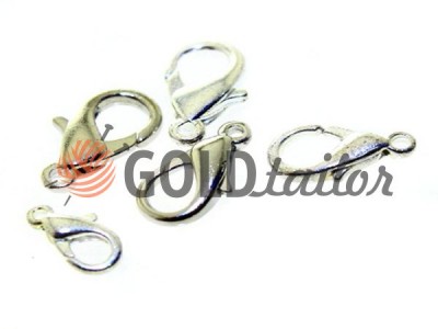 Carabiner for beads and jewelry dolphin color nickel from one piece and wholesale