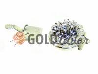 Застібка для намиста кругла з 10 камінням d = 14mm нікель