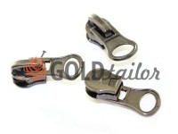 Slider under the braid 8mm Spiral zipper type 5 Dark Nickel