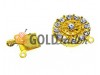 Buy clasp beads round with 14 stones d = 16mm Wholesale Gold