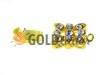 Clasp for necklace Flower with 9 stones 10mm * 12mm gold Wholesale and discord