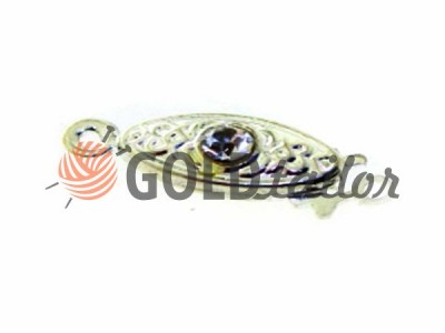 Buy clasp oval beads with 1 stone 5mm * 12mm Nickel wholesale