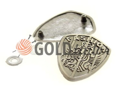 Buy metal tag Fashion-blazon 30mm * 36mm Dark Nickel