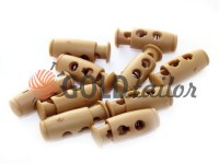 Fixator for cord d = 4mm plastic two-hole 9mm * 21mm beige, 10 pcs