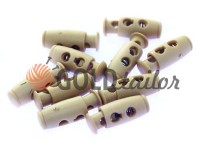 Fixator for cord d = 4mm plastic two-hole 9mm * 21mm beige, 10 pcs