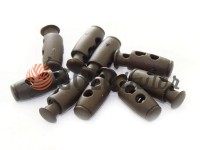 Fixator for cord d = 4mm plastic two-hole 9mm * 21mm brown, 10 pcs