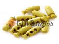 Fixator for cord d = 4mm plastic two-hole 9mm * 21mm mustard, 10 pcs