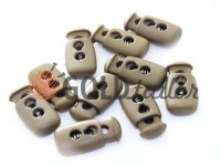 Fixator for cord d = 4mm plastic two-hole 12mm * 23mm brown, 10 pcs