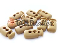 Fixator for cord d = 4mm plastic two-hole 12mm * 23mm beige, 10 pcs