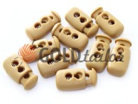 Fixator for cord d = 4mm plastic two-hole 12mm * 23mm beige, 10 pcs