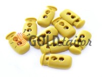 Fixator for cord d = 4mm plastic two-hole 12mm * 23mm mustard, 10 pcs