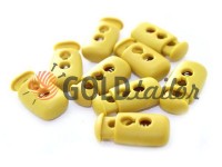 Fixator for cord d = 4mm plastic two-hole 12mm * 23mm mustard, 10 pcs