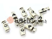 Fixator for cord d = 5mm plastic single hole 10mm * 22mm nickel, 10 pcs