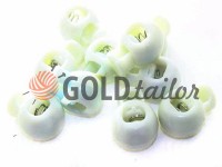 Fixator for cord d = 8mm round single hole 17mm * 22mm white, 10 pcs