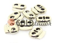 Fixator for cord d = 5mm elips two-hole 18mm * 20mm nickel, 10 pcs