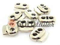 Fixator for cord d = 5mm elips two-hole 18mm * 20mm nickel, 10 pcs