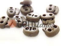 Fixator for cord d = 4 mm elips two-hole 16mm * 16mm beige, 10 pcs