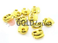 Fixator for cord d = 5mm elips two-hole 18mm * 20mm gold, 10 pcs