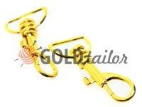 Metal Carabiner for keys under the braid 20mm gold 20 mm * 45 mm