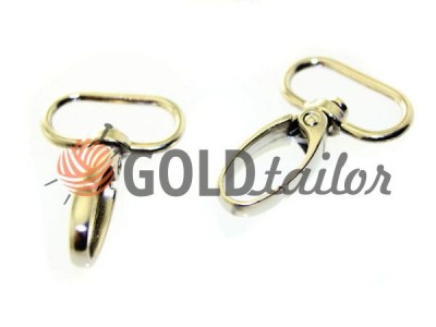 Metal Carabiner for bags under the braid 27mm Nickel 27 mm * 47 mm