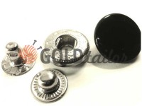 Button Alfa smooth 15 mm 17 mm 20 mm black China, 50 pcs