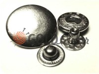 Button Alfa smooth 15 mm 17 mm 20 mm nickel China, 50 pcs