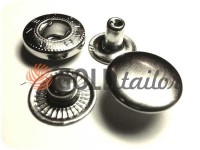 Button NEWstar-Alfa smooth stainless 9,5 mm, 12,5 mm, 15 mm nickel Turkey, 72 pcs