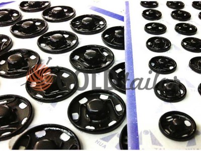 Button HuaTai Sew black metal 8,5 mm buy in bulk