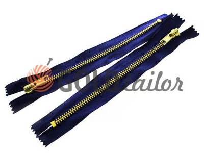 Buy zipper jean type 5, length 18 cm, dark blue, gold teeth