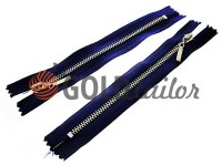 Zipper metal pocket type 4, length 16 cm, darkblue, nickel teeth