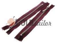 Zipper metal pocket type 4, length 16 cm, bordo, nickel teeth