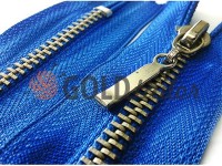 Zipper metal pocket type 4, length 16 cm, blue, nickel teeth