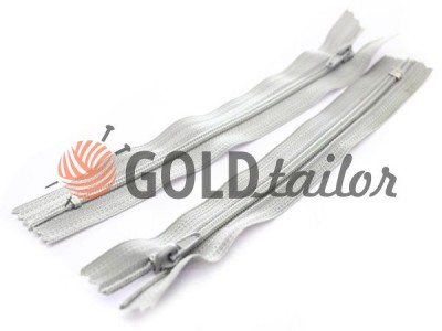 Zipper trousering spiral 18 cm type 4, color grey 107, wholesale and retail