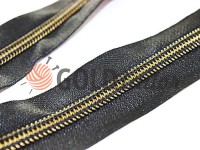 Zipper pocket spiral 1 cm type 5, color black+gold