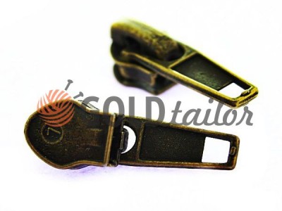 Slider for standard spiral zipper type 7 to buy in bulk, antique