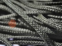 Cord braided flat 7mm, color black