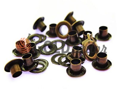 Luvers eyelets with steel ring 3 mm - 17 mm antique color wholesale and retail