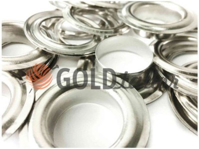 Luvers eyelets with steel ring 13 mm nickel color wholesale and retail