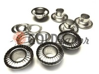 Luvers steel ring "Relief" 5 mm, color nickel, 50 pcs