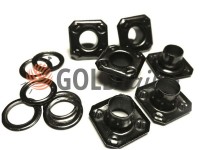 Luvers steel ring "Square 11 mm" 5 mm, color black nickel, 50 pcs