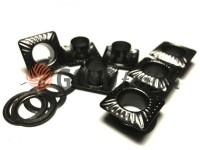 Luvers steel ring "Square 15 mm" 8 mm, color black nickel, 50 pcs