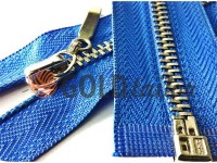 Zipper metal type 4 the split, color blue, nickel teeth