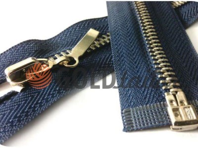 Zipper metal type 4 the split, color dark blue, nickel teeth buy in bulk