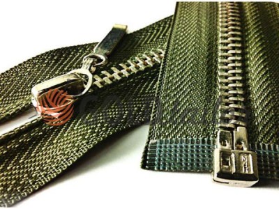 Zipper metal type 4 the split, color olive, nickel teeth buy in bulk