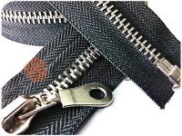 Zipper metal type 5 the split, color black, nickel teeth