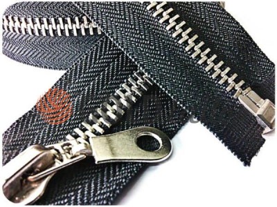 Zipper metal type 5 the split, color black, nickel teeth buy in bulk