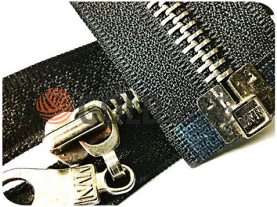 Zipper metal type 5 the split strengthened, color black, nickel teeth buy in bulk