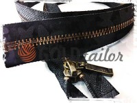 Zipper YKK metal type 5 the split, color black, antique teeth